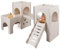 WANDGU Holz Hamsterhaus: Groß Meerschweinchen Haus mit Rampe 4 Eingänge, Mehrkammernhaus Hamster Groß, Hamster Zubehör, Spielplatz für Zwerghamster, Rennmäuse, Degus, Stachelmäuse(39.5 × 23 × 23 cm)