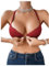 GORGLITTER Women's Lace Front Fastening Bras Push Up Underwire Plain Sexy Racerback High Support Bra Red 38B