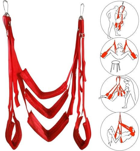 MSTMAZZ Liebesschaukel Sexschaukel Erwachsene Indoor SexySexschaukel Tür und für die Deluxe Bondage Körperhaltung Sex Möbel 5 Extra Breite Polstern Sex Swing Belastbar BDSM Sexspielzeug Paare Extrem