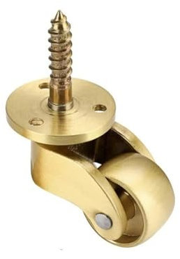CvbGNJm Lenkrollen, Messingrollen, Lenkrollen, gummierte Vintage-Möbelrollen, Rollen for Möbel, massives Messing poliert, Transportrollen, Schwerlastrollen, 360°-Lenkrollen, for Tische,