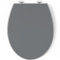 Sedile WC copriwater universal, Urea-Formaldeide Chiusura Ammortizzata tavoletta wc con Sgancio Rapido a un Pulsante (Grigio)