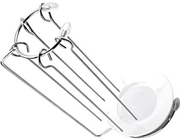 Toyvian Support Porte-brochettes INOX pour Barbecue en Plein Air – Rack Suspendu 5 Pics – Acier Inoxydable Résistant et Portable – Accessoire Ustensile Grillade Pratique et Réutilisable