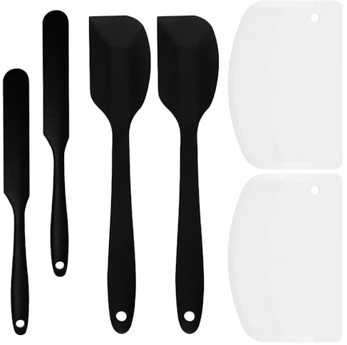 ZBKJYILF 6 espátulas de silicona, espátula de masa, cuchillos de cocina en diferentes tamaños – el ayudante versátil para nata, masa, mermelada, productos horneados y trabajos de agitación