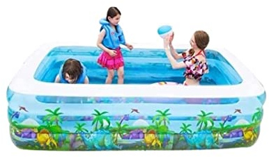 Piscina Hinchable， Piscina Inflable Gruesa for salón Familiar, Piscina Rectangular sobre el Suelo, Infantil de Verano(360x180x66cm)