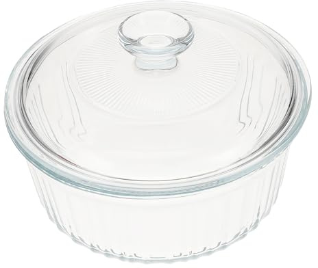 ELAYARD Plat De Cuisson Verre Rond Avec Couvercle Cocotte Pour Four Récipient Pour Soupes Et Ragoûts