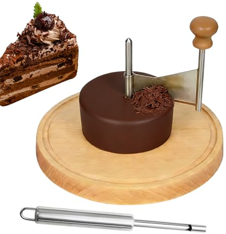 Sionhiuo Rueda Rizadora De Queso,Acero Inoxidable Base De Madera Corte Suave Manual Manejable Para Pelar Queso,Rueda Cortadora De Chocolate Y Mantequilla | para Restaurantes Hogares Pastelerías y