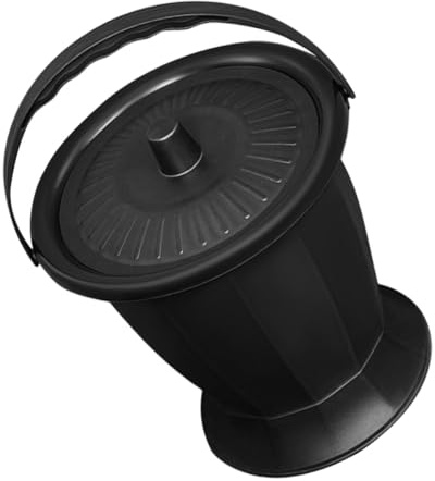 Ciieeo Toilettes Portables pour Adultes Pot de Chambre Couvercle Hermétique en Plastique Noir 1 Pièce Urinoir d'Apprentissage Propreté Léger Compact Pratique pour Usage à Domicile et