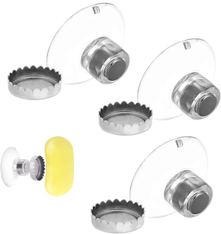 Lot de 3 porte-savon magnétiques sans perçage avec ventouse, porte-savon magnétique, porte-savon, sans perçage, pour douche, baignoire, lavabo, salle de bain et cuisine