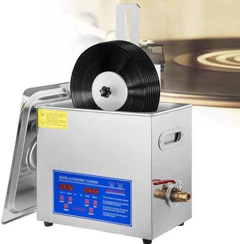 STIDEsknautic 6.5L Stainless Steel Record Cleaner,Ultrasonic Record Cleaning Device,for Jewelry Watch Retainer Glasses More