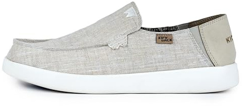 Kickback Barbeach Mocassins Slip‑on en Toile et Lin pour Homme – Chaussures d’Été Décontractées avec Semelle Antidérapante, Parfaites pour Les Voyages, la Plage et Le Quotidien