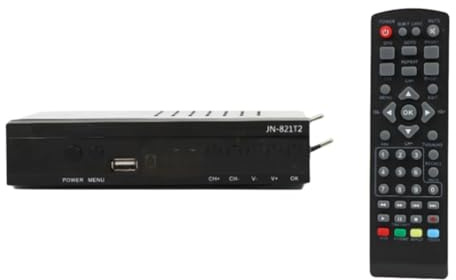 Ounfhtrttk Receptor de TV Digital Terrestre JN812T2 265 TDT DVB-T2 con Sintonizador EPG para Televisores HD/Antiguos con Enchufe Europeo