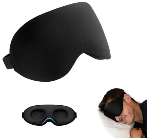 3D Augenhöhlen Nachtmaske,Schlafmaske für Seitenschläfer | Aus Memory-Schaum bieten 100% Lichtdichtigkeit für erholsamen Schlaf bei Nacht & Flugreisen,Seitenschläfer & Reisende.