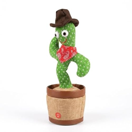 MEHRU Dancing Cactus Plush Toy with Music & Interactive Talking Function | Singing, Mimicking & Wiggling Cactus Toy | Fun Educational Toy for Kids