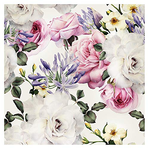 murando - Tapete selbstklebend 10m Wandtattoo dekorative Möbelfolie Dekorfolie Fotofolie Panel Wandaufkleber Wandposter Wandsticker - Blumen Rosen f-B-0263-j-b