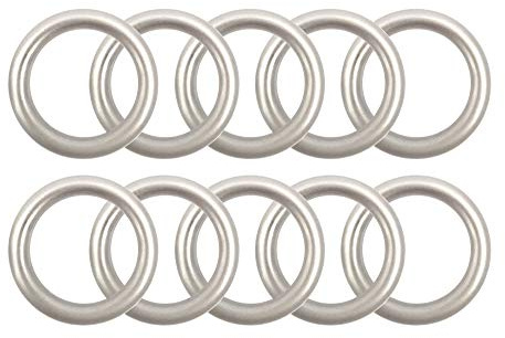 Ganzoo O-Ringe aus Stahl, 10er Set, silber matt, geschweißt und nichtrostend, für DIY Hunde-Leinen und Hunde-Halsbänder, optimal für Paracord 550, Abmessungen: außen 35 mm, innen 26 mm, Stärke 4,5 mm