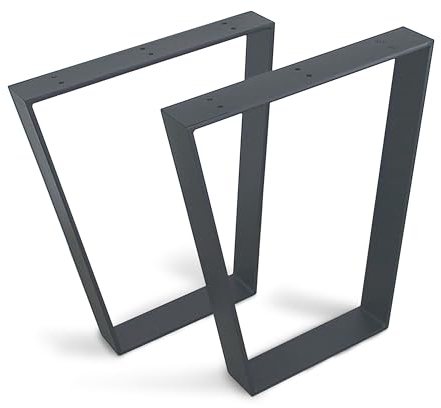 modernLOFTart Tischbeine Metall Tischkufen 2 Stück - Tischgestell Metall aus 1cm Dickem Flachstahl Gefertigt - Tischfüße für Esstisch, Schreibtischbeine, Konferenztisch Füße