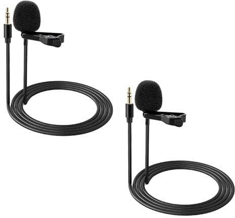 NEEWER Lot de 2 Microphones Cravate Compatibles avec DJI micros sans Fil Rode Wireless GO II Pro, condensateur omnidirectionnel TRS de 3,5 mm à Clipser pour Youtube Live Stream, CM5