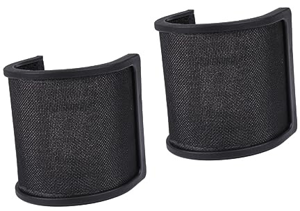 Toyvian 2pcs Microphone Wind Screen Filter U-shaped Noise Reduction Mic Shield Windscreen Filter for Recording Streaming Triple Layers Microphone Cover