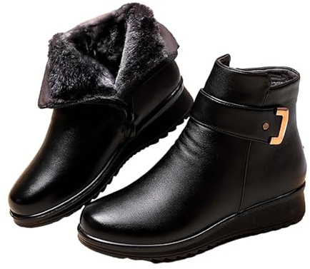 DFSDJEUW warehouse deals clearance returns Winter Boots Women Snow Boots Waterproof Fur Lined Ankle Boots Ladies Warm Walking Boots Side Zipper Lightweight Outdoor Anti-Slip mens waterproof boots