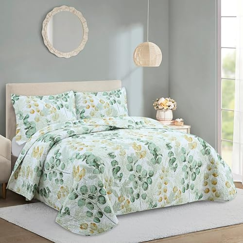 NOVOTEXTIL Colcha Boutí Cama 135 (230x260) Estampada para Verano y Entretiempo - 100% Microfibra - Cubrecama Ligero y Transpirable con 2 Fundas de Almohada (50x70) – Acabado en Punta Redonda (Patras)