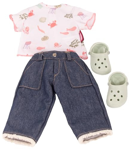 Götz 3403609 Kombi At The Sea – Puppenbekleidung Gr. XL – 4 teiliges Bekleidungs – und Zubehörset für Stehpuppen 45 – 50 cm