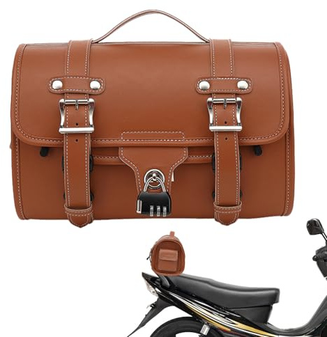 Motorradsitz-Hecktasche – wasserdichter Motorrad-Gepäckträger | Vintage | Hecktasche für Touring, Abenteuer, Reiten, Reiseaufbewahrung, Ausrüstungs-Organizer für die meisten Motorrad- und Roller-Mode