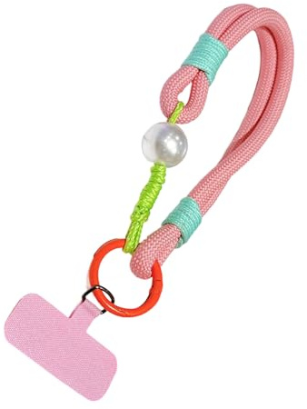 Ddujbtp Pratico cavo multicolore corto alla moda con perline eleganti e supporto per telefono connettore in metallo rinforzato