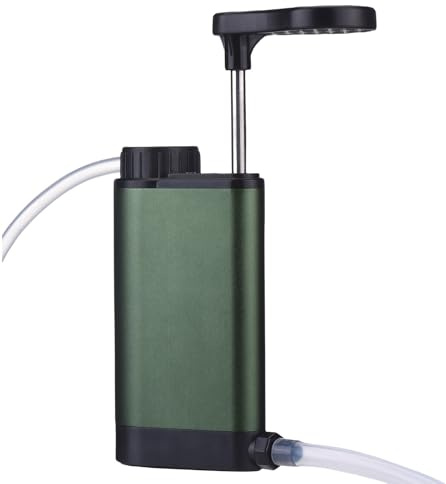 Walmeck Filtro Dell'acqua di Sopravvivenza Portatile Leggera di Purificazione a 3 Stadi in Acciaio Inossidabile per Campeggio Esterno Esterno (K8191)