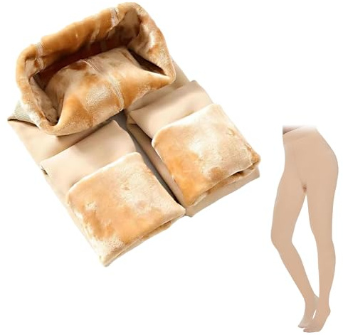 TICKLELY Collant Termici Donna Invernali, Calze Imbottiti Super Elastico a Vita Alta, Collant Invernali per Temperatura da 0°C a 10°C, con Controllo Addominale e Comfort