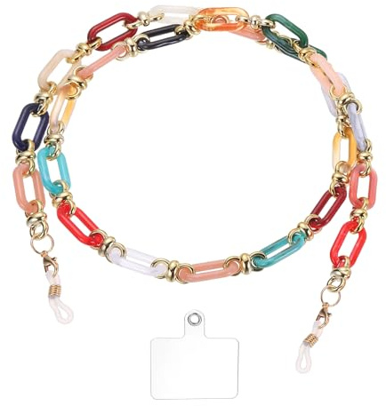QUARKZMAN Collana Per Occhiali In Acrilico, Collana Per Occhiali Portaocchiali Da Collo Lanyard Per Occhiali Da Sole Cinturino Portaocchiali Con Linguetta Di Sicurezza Per Donne, Multicolore