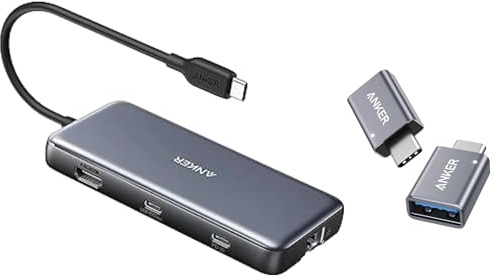 Anker USB C Hub with Ethernet, 8-in-1 Multiport Ethernet Adapter with 4K 60Hz HDMI Port & USB to USB C Adapter (2 Pack), High-Speed Data Transfer