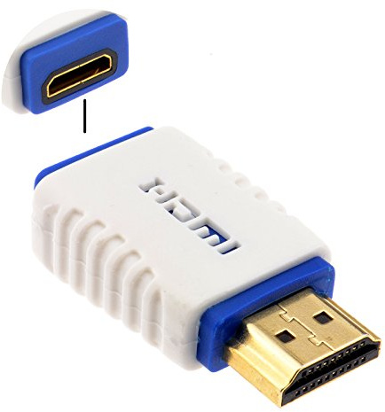 PRO HDMI mini C Femelle Vers HDMI 2,0 Fiche Haute Vitesse adaptateur Blanc