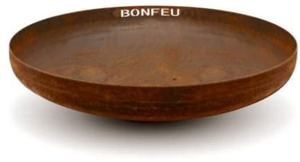 BonFeu BonBowl Ø80 cm Acciaio Corten Bracierie - Robusta Bocchetta di Fuoco - Braciere da Giardino - Realizzato in Acciaio Corten di Alta Qualità - Opzionale. Grill/Cottura - 80x80x20 cm