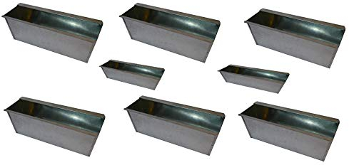 8X Blumenkasten Balkonkasten Einsatz für Europalette Pflanzkasten Verzinkt ca.35,5 X 12,5 x 12 CM Beet Garten vor der Haustüre für Europaletten oder passende Einwegpaletten Einsatz Blumen Pflanzen