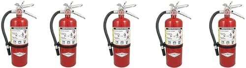 Amerex B402, 5lb ABC Dry Chemical Class A B C Fire Extinguisher, with Wall Bracket, 5 Pack