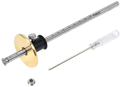 Newkiton Radmarkierungslehre Pro mit Mikro-Einstellfunktion, 1 Lagerradschneider für Weichholz, 1 verriegelter Radschneider für Hartholz, 1 Schraubendreher im Lieferumfang enthalten (schwarz)