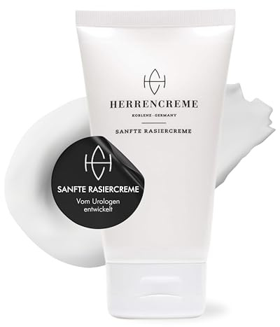 HERRENCREME Rasiercreme für Männer 150 ml I Sanfte Rasur & Pflege I Rasiercreme für Gesicht & Intimbereich Herren I Shaving Cream Men I Vom Urologen entwickelt I vegan & dermatologisch getestet