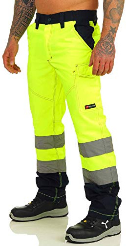 Mivaro Warnschutzhose, Lange Warnschutz Arbeitshose, EN ISO 20471 Klasse 2