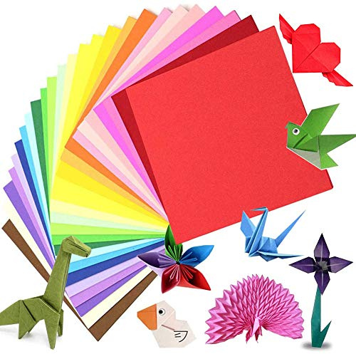 origami 200 fogli carta origami fronte/retro carta kraft colorata per bambini adulti 15x15cm 20 colori carta pieghevole origami per decorazioni fai da te