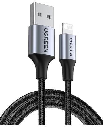 UGREEN Lightning iPhone Geflochtenes Datenkabel Ladekabel Schwarz 1.5 Meter