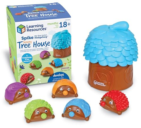 Learning Resources Spike Le hérisson de motricité Fine, Cabane sensorielle dans Les Arbres, 18 Ans et Plus, Jouet sensoriel de motricité Fine, Jouets éducatifs pour Tout-Petits, Jouets Montessori