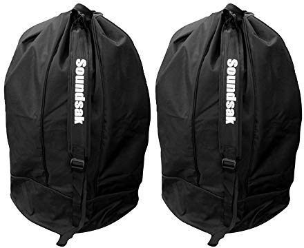 Universal Fit Speaker Bags - Heavy Duty Padded Carry Case with Reinforced Handles – Protect Your Portable PA & DJ Speakers – Water-Resistant with Adjustable Shoulder Strap