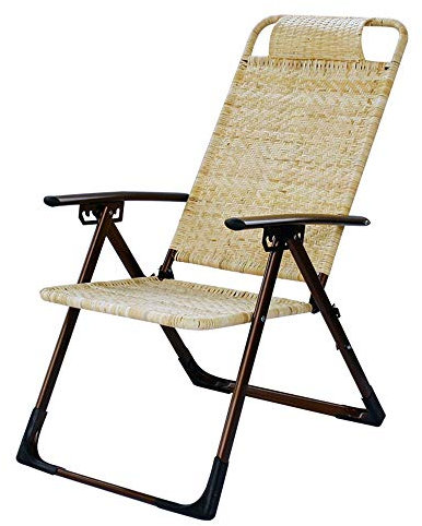 FUFU Deckchairs Verstellbare Liegen ， Klappbarer Siesta-Liegestuhl, handgewebt mit Massagekopfstütze, Garten im Freien, Liegestühle, tragbarer Strandstuhl Klappbar