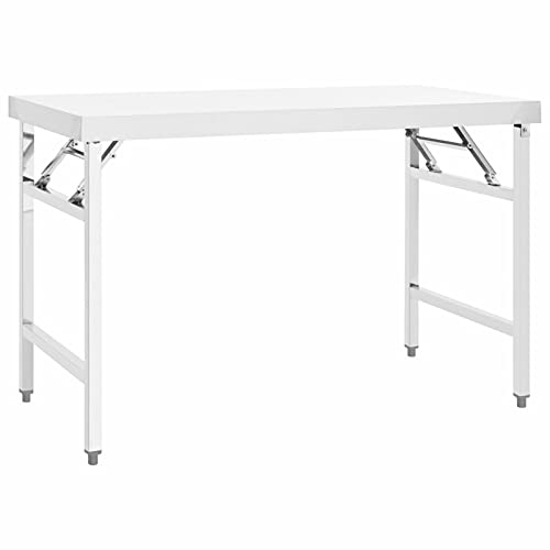 Tidyard Küchentisch Klappbar Campingtisch Balkontisch Klapptisch Gartentisch Edelstahltisch 120x60x80cm