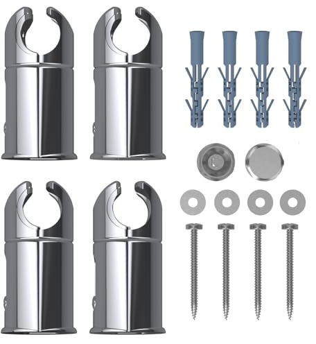MyHomeware Klemmträger für Handtuchheizkörper, flach und gebogen, Chrom, 22 mm Rohrbreite