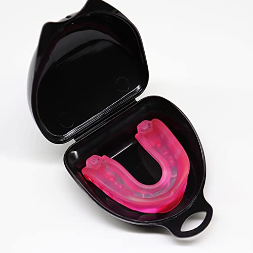 LKZL Sportmundschutz, Eva-Mundschutz für Zahnspangen Erwachsene und Jugendliche, Gum Shield, für Boxen MMA Rugby Martial Arts Judo Karate Hockey Game, 2 Stück (Color : Pink)