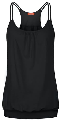 NEWMEEN Women's Loose Fit Workout Tank Top, Athletic Yoga Running Gym Zumba XX-Large - Black