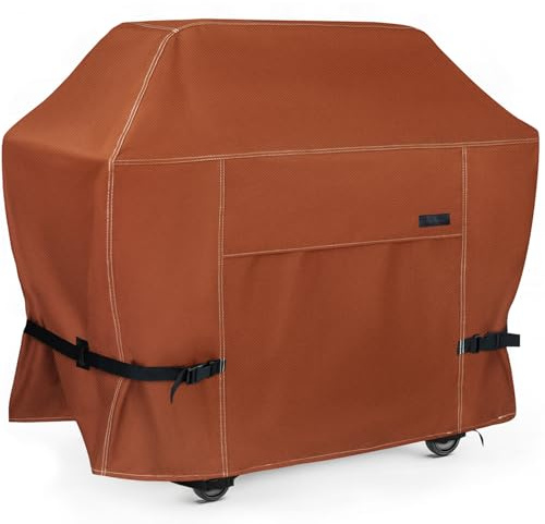 NettyPro Grillabdeckung, strapazierfähig, wasserdicht, 121,9 cm, für den Außenbereich, 2–3 Brenner, Gasgrill-Abdeckung für Außen-Weber, Char-Broil, Brinkmann, Nexgrill Grill, Braun