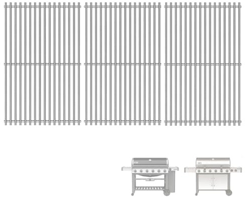 SafBbcue 66803/66096 47,6 cm Edelstahl Grillroste Ersatzteile für Weber Genesis II 600 Series Genesis II E 610 S-610 Genesis II LX E-640 S-640 63010001 Grillrost & Rost | Grillroste für Weber Genesis II E-610/S-610 & LX E-640/S-640 Grillteile 304 SS 47,62cm ersetzt 66803/66096 Rost
