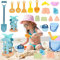 HIQE-FL 17 StüCk Kinder Water Toys mit Netztasche Set,Sandkasten Spielzeug Set,Schaufel WerkzeugsäTze,Sandkastenspielzeug,Strand Outdoor Spiele füR Jungen MäDchen